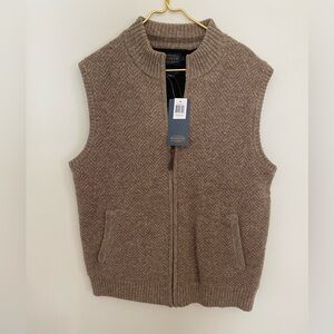 NWT Pendleton full zip sweater vest tan Large